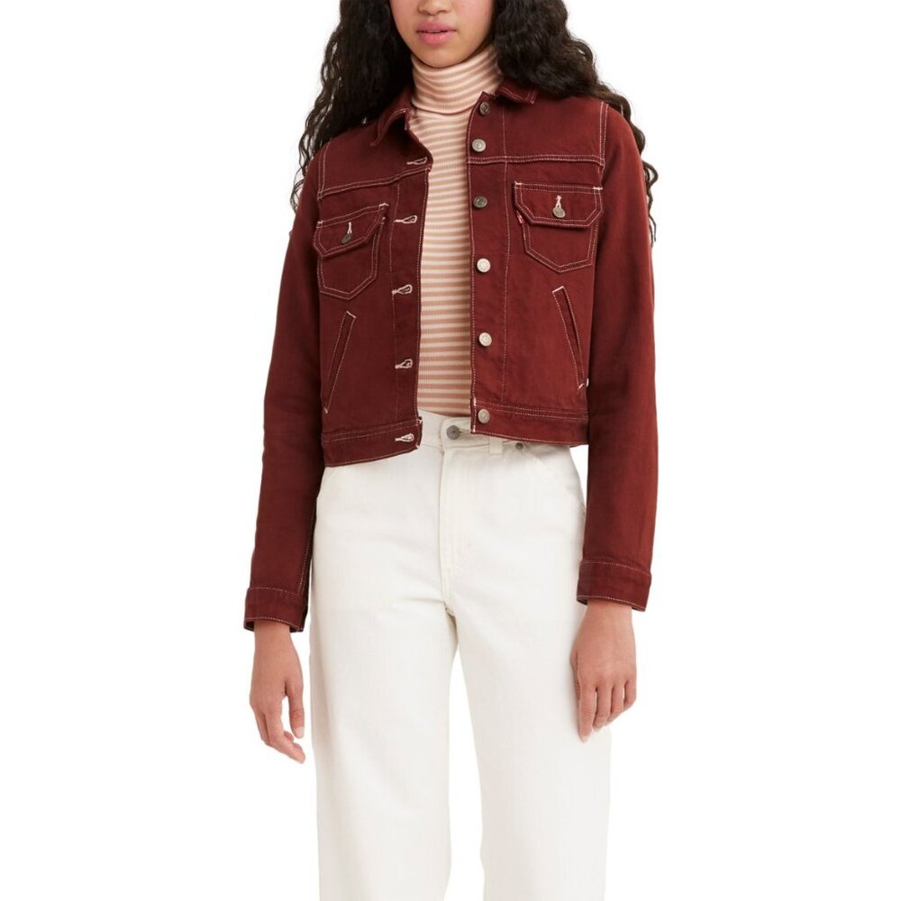 Levi's Utility Original Trucker Jacket Red Garment Dye - Medium - Picture 7 of 7